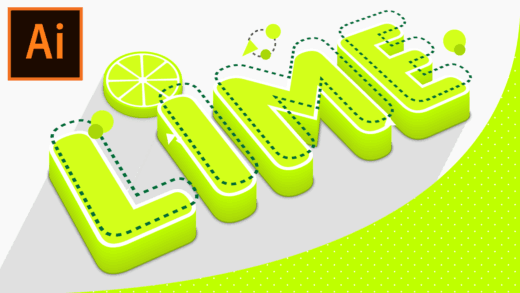 3D Lime Text Effect