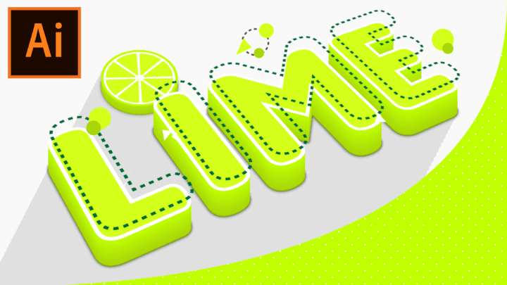 3D Lime Text Effect