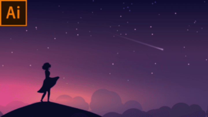 night scene illustration image