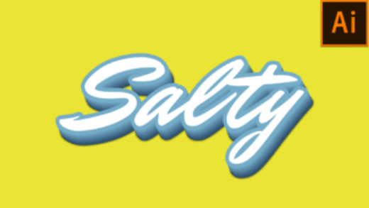 3D extruded text image